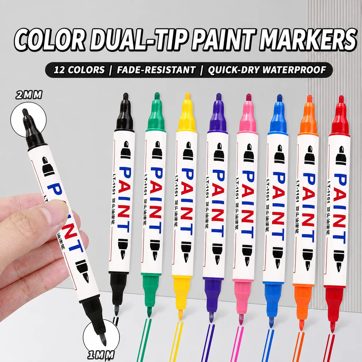 Model Touch Up Marker Fade Resistant Paint Marker Marking Pen Permanent Dual Tip Paint Marker For Metal Item Marking Model Touch