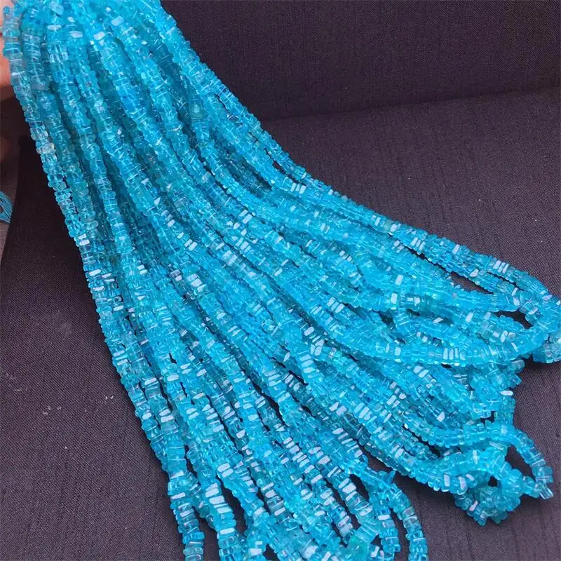 4.3MM Natural Blue Apatite Collarbone Necklace Reiki Healing Fengshui Stone Fashion Jewelry For Women Holiday Gift 1PCS