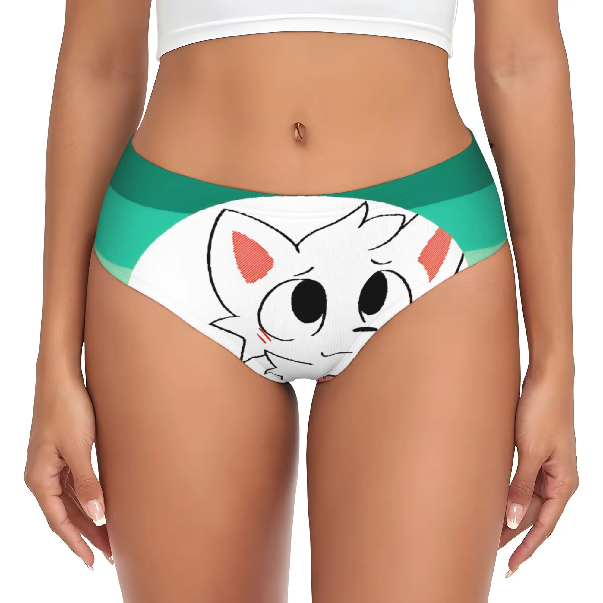 Custom Boykisser Silly Cat Briefs Underwear Women's Breathable Stretch Cute Cartoon Panties