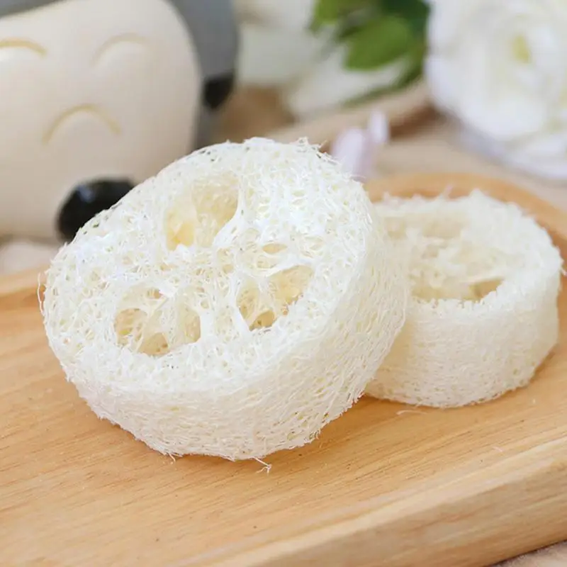 Naturalne plastry Loofah 10 sztuk organicznych kawałków Luffa do mydeł do samodzielnych 4-6cm plastrów Loofah DIY DIY narzędzia do mydła ręcznie