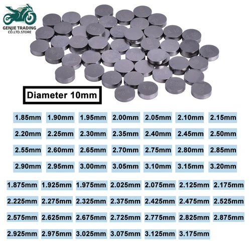 Cuñas de válvula de 10mm 1,85-3,2 piezas de motor de motocicleta cuñas de almohadilla de válvula ajustables diámetro 10mm Kits completos para Aprilia para KT/M