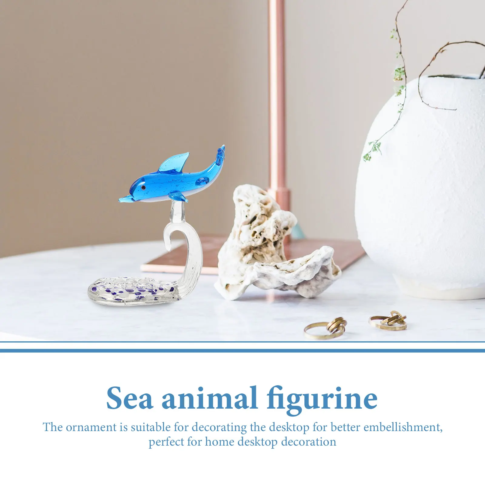 

Glass Dolphin Desktop Adornment Stylish Home Decor Unique Gift for Friends and Family Glass Dolphin Figurine Sea Animal Figurine