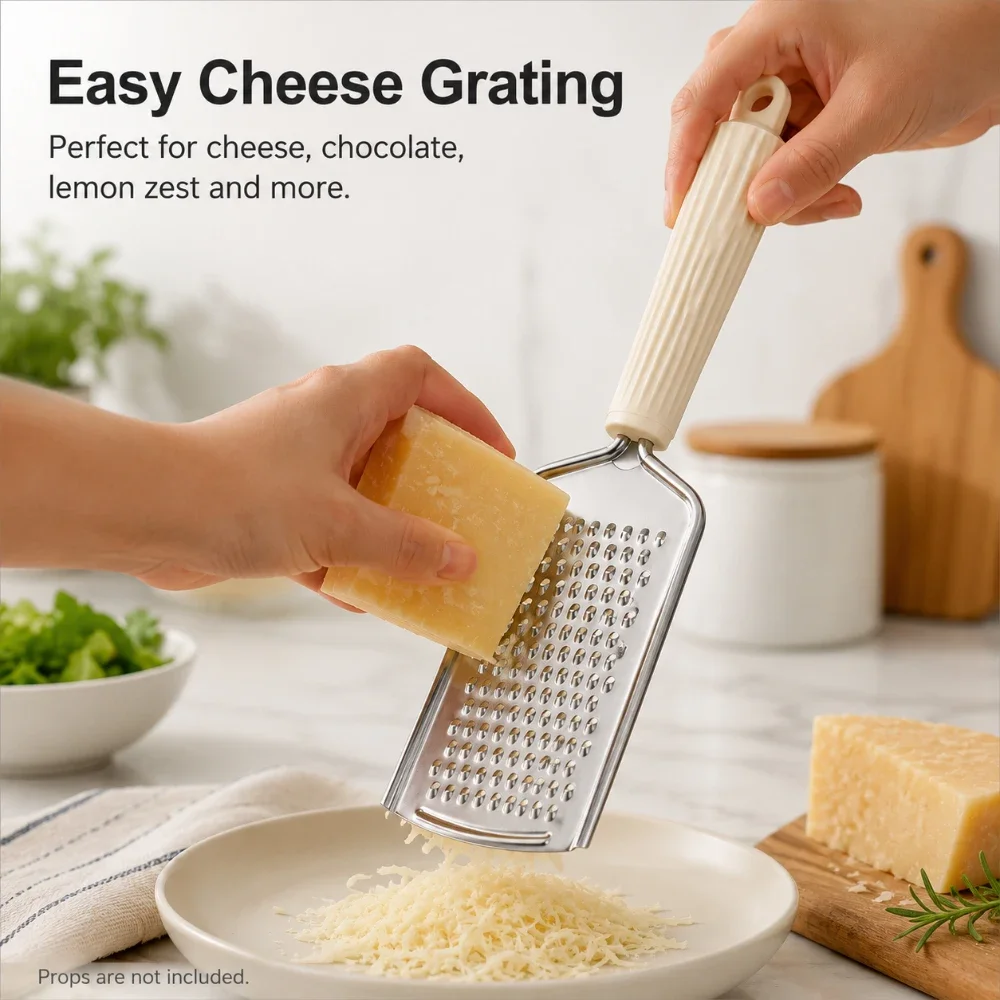 1/4PCS Manual Cheese Grater Metal Kitchen Utensil Set Pizza Cutter Bottle Opener Cheese Knife with Ribbed Handle Hanging Hole