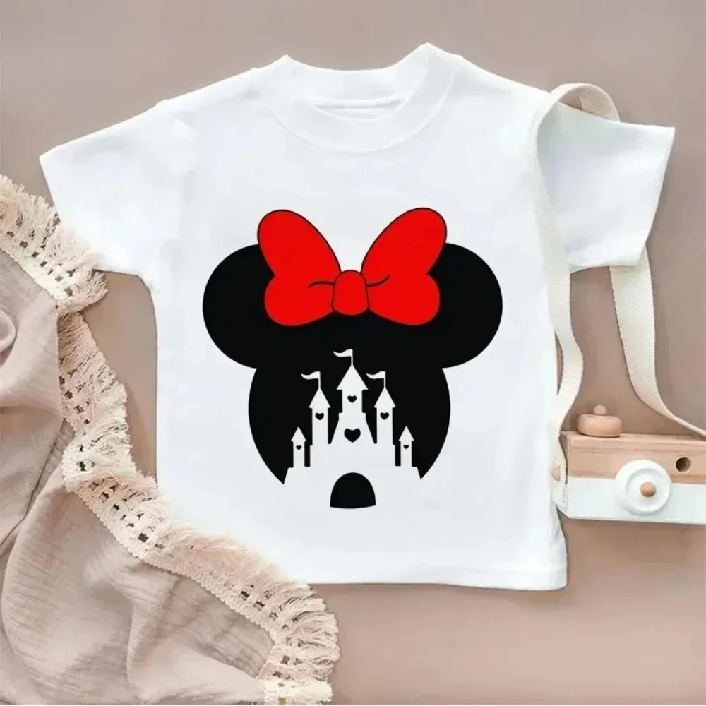 Disney Mickey Mouse T-Shirt Summer Cartoon Kids Boys Girls Children Short Sleeve Clothing Kawaii Print Tees Streetwear Clothes