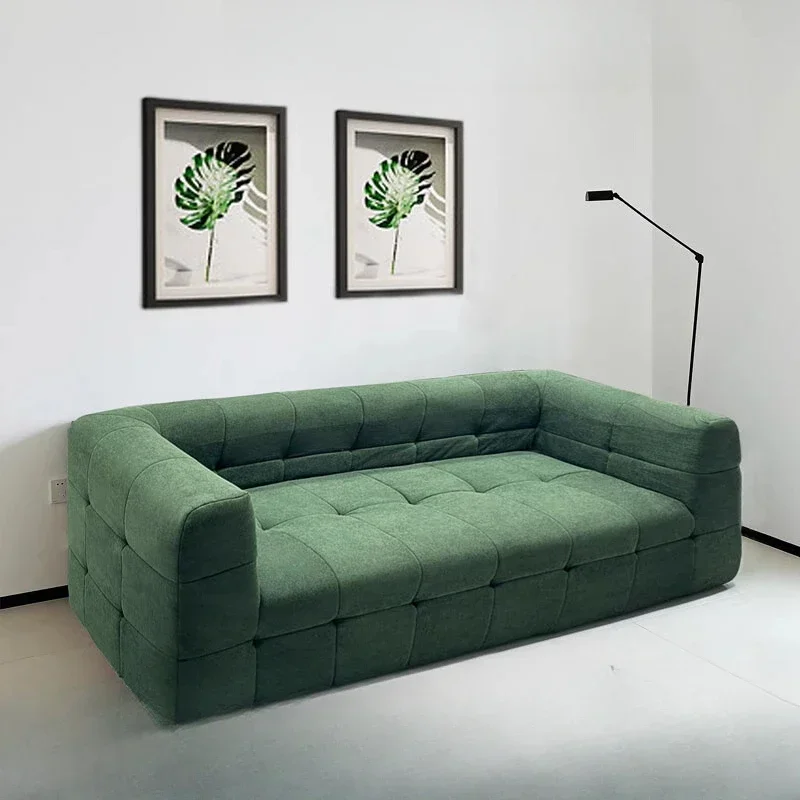Nordic style pure sponge vacuum compression sofa marshmallow household Italian Internet celebrity straight row without skeleton