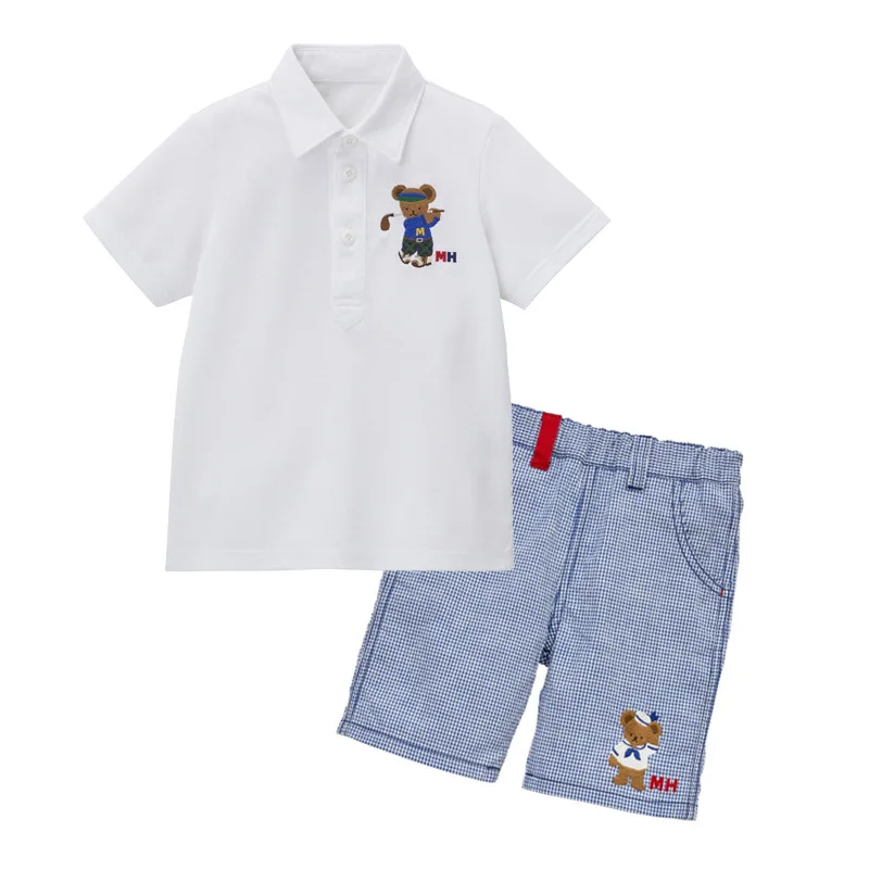 New Summer Boys Polo Shirts Cartoon Golf Bear Short-sleeved  T-shirt  Korean Children\'s Tops Boy Clothes Japanese Kids Clothing