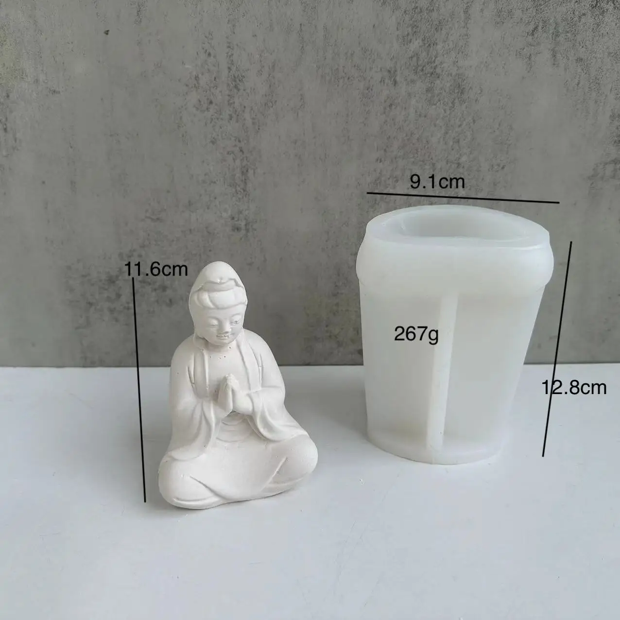 Buddha Scented Candle Mold Lotus Base Guanyin Hand Candle Holder Plaster Silicone Molds for Epoxy Resin