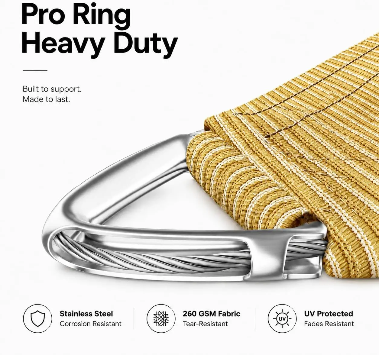 16 By 20 Foot Heavy Duty Rectangle Sun Shade Sail Heavyweight Breathable High Density Fabric UV Protection Sunshade Canopy For Patio Yard Deck Beige