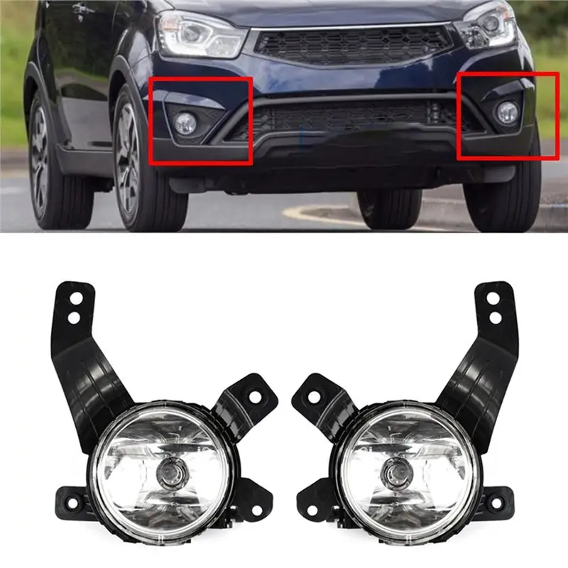 Fog Light Assembly Front For New Car With Bulbs 8320134050 8320234050 For Ssangyong Korando C New Actyon 2014-2015 Lamp-A28K