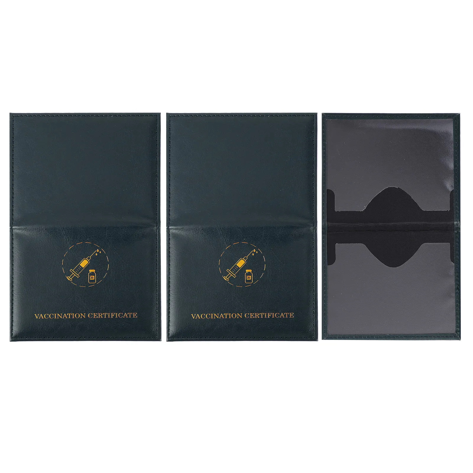 

3Pcs Cards Protectors Dual Slots PU Cover Reliable Certificate Holder Practical Useful