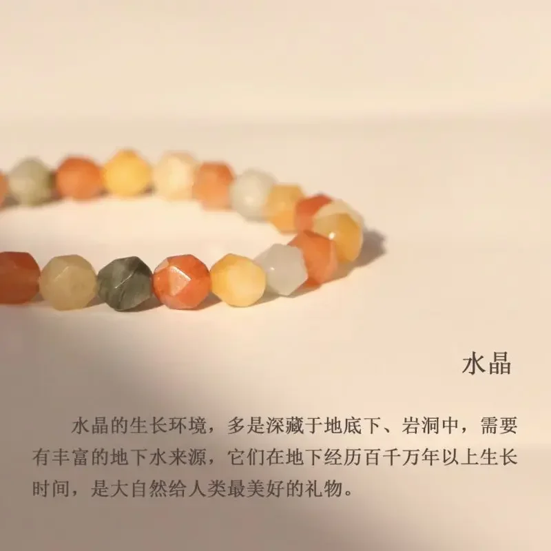 2024 Ins Color Treasure Bracelet Women's Natural Hair Crystal High-grade HandString for Girlfriend's Best Friend Birthday Gift