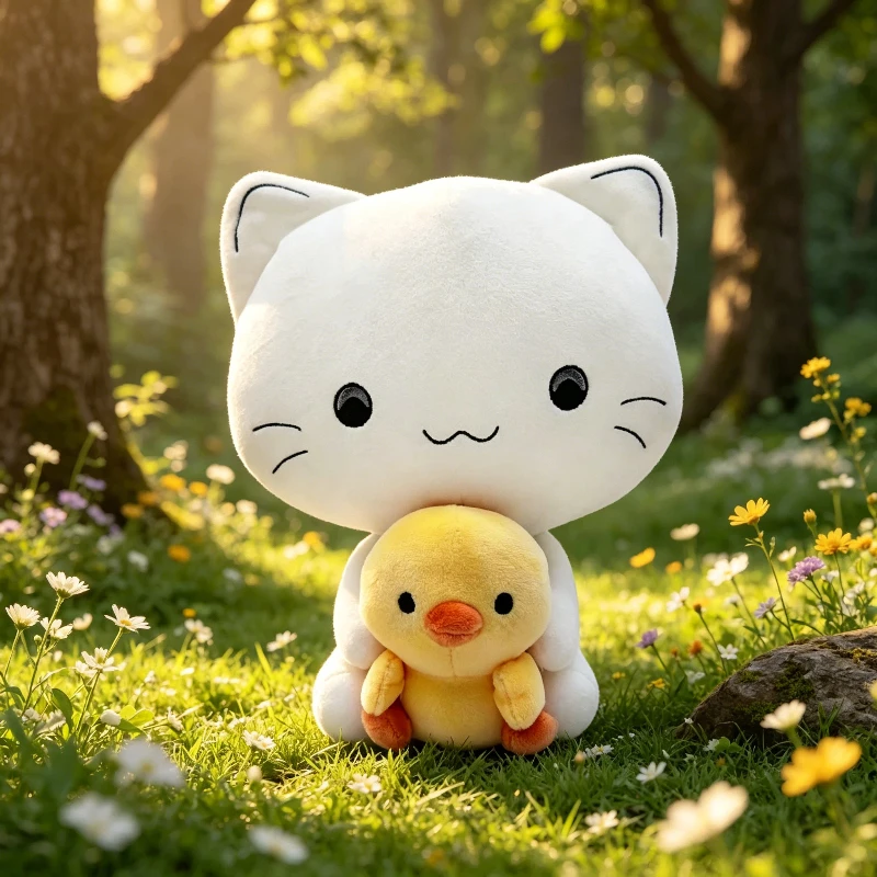 

Cuppacat Asmr Plush White Cat With Yellow Duck Soft Stuffed Plush Toy Game Merchandise 22cm 140g Home Decoration Gift For Adult