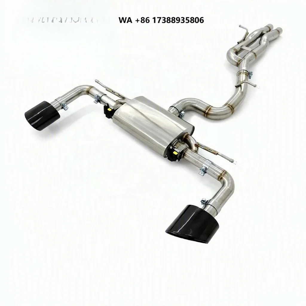 TLS High Performance Stainless Steel 1.5mm Mirror Polished Silver White Catback Exhaust Pipes RS3 8V Valvetronic Remote