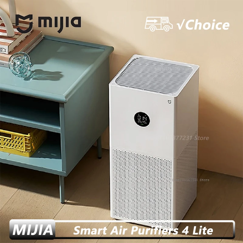Purificador de Aire Inteligente MIJIA 4 Lite con Pantalla LED, Purificación Cuádruple, Eliminación de Aldehídos, Ionizador de Aire para el Hogar, 35.8dB, Bajo Nivel de Ruido
