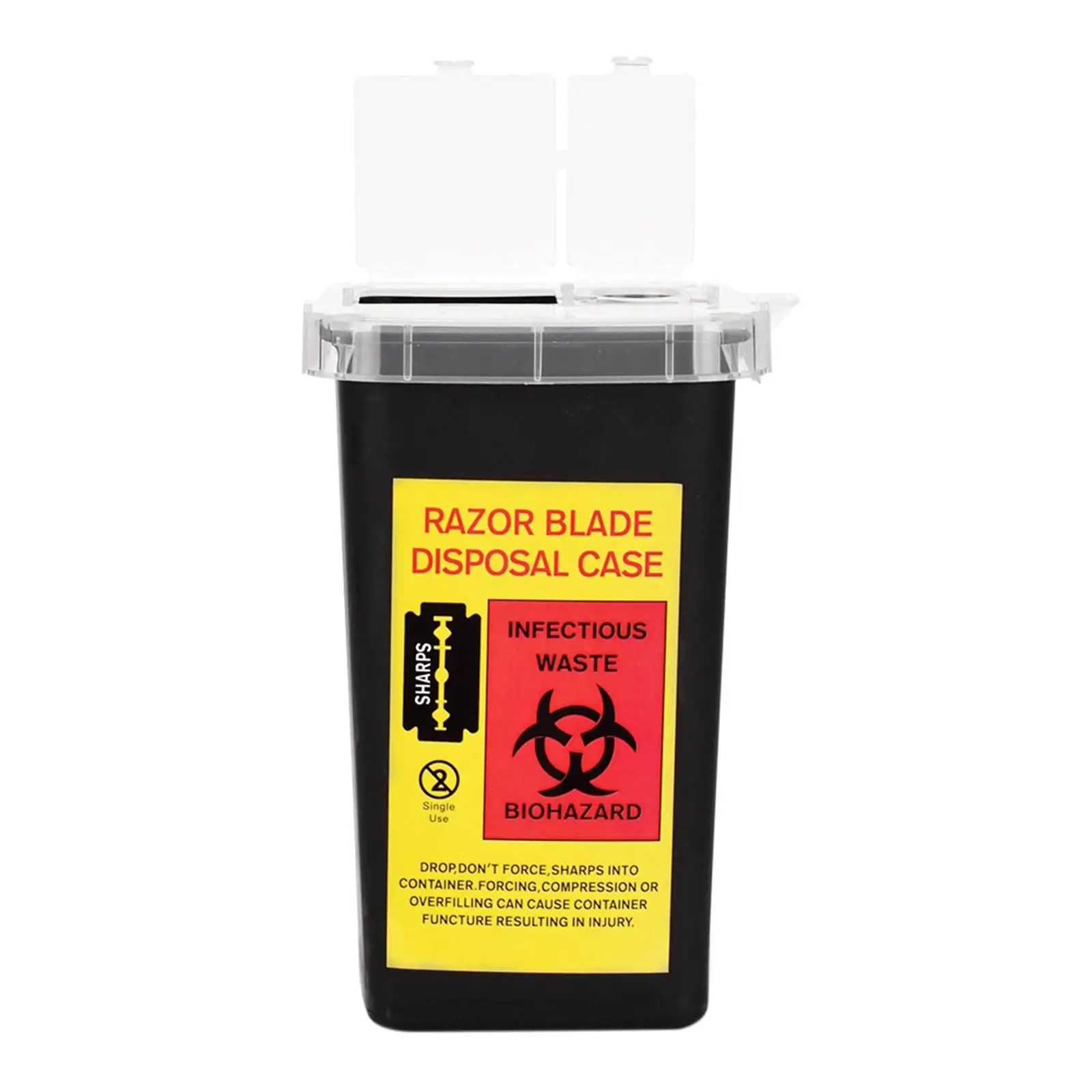 Sharps Container Needle Waste Box Durable Plastic with Snap Top Lid for Tattoo Diabetic Supplies