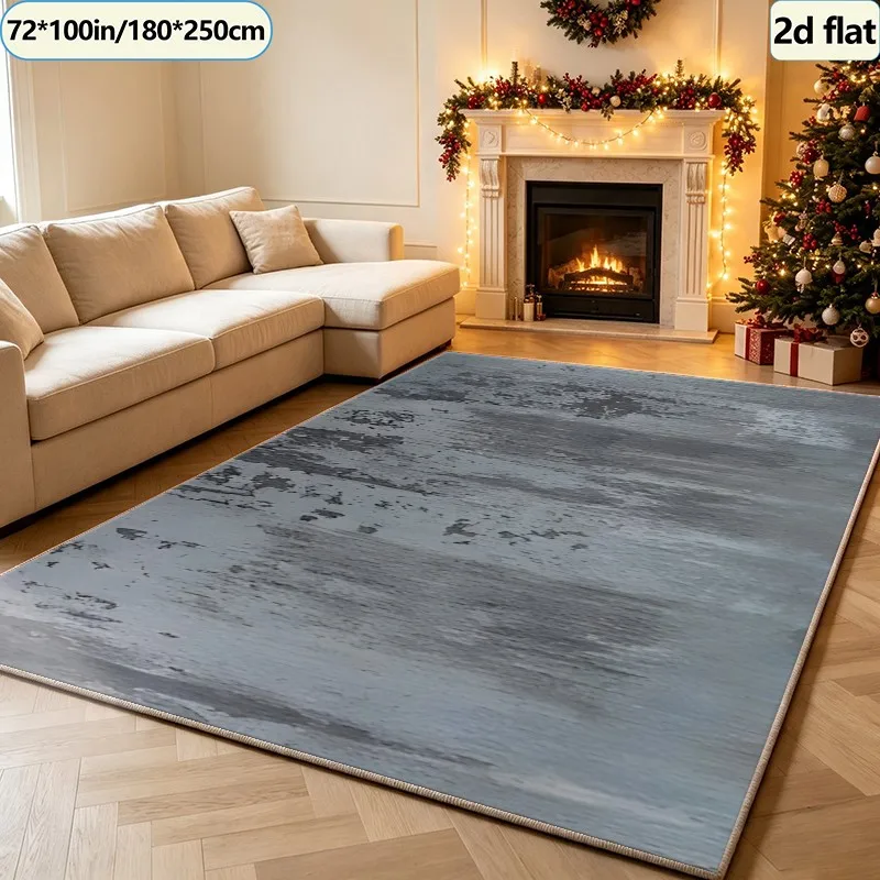 Gray Distressed Vintage Texture Carpet, Industrial Style Distressed Carpet, Suitable for Living Room, Bedroom, and Home Floor Decoration