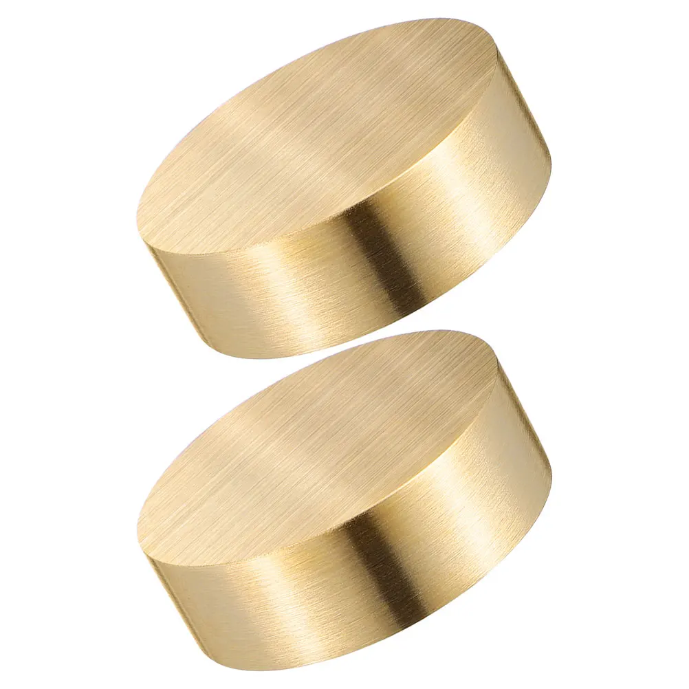 

2pcs Round Brass Paperweights Calligraphy Weights Heavy Desk Decorative Tools For Writing Prevent Paper Scatter Home Office