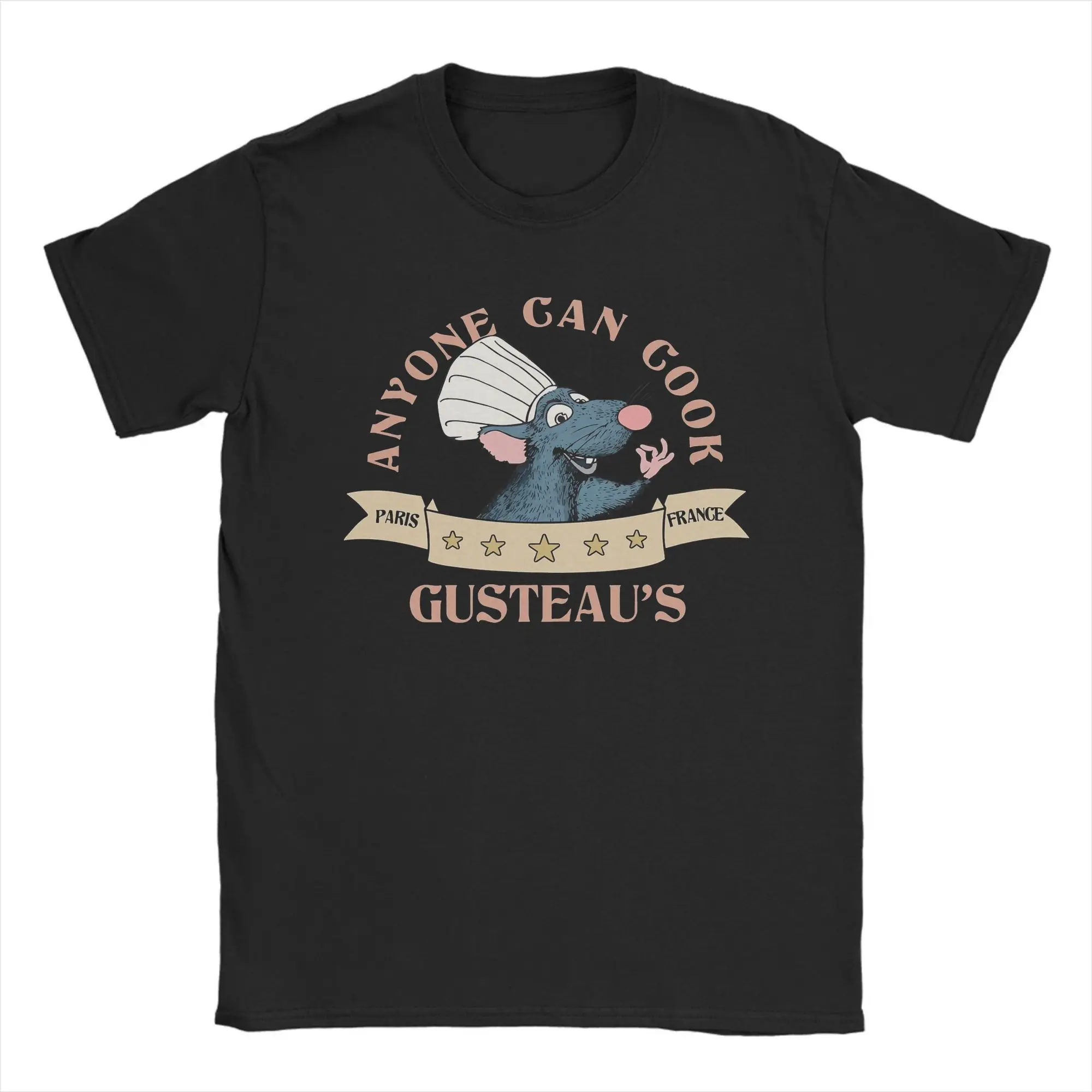 

Футболки Ratatouille Gusteau's Anyone Can Cook, мужские хлопковые винтажные футболки с круглым вырезом, классическая одежда с короткими рукавами