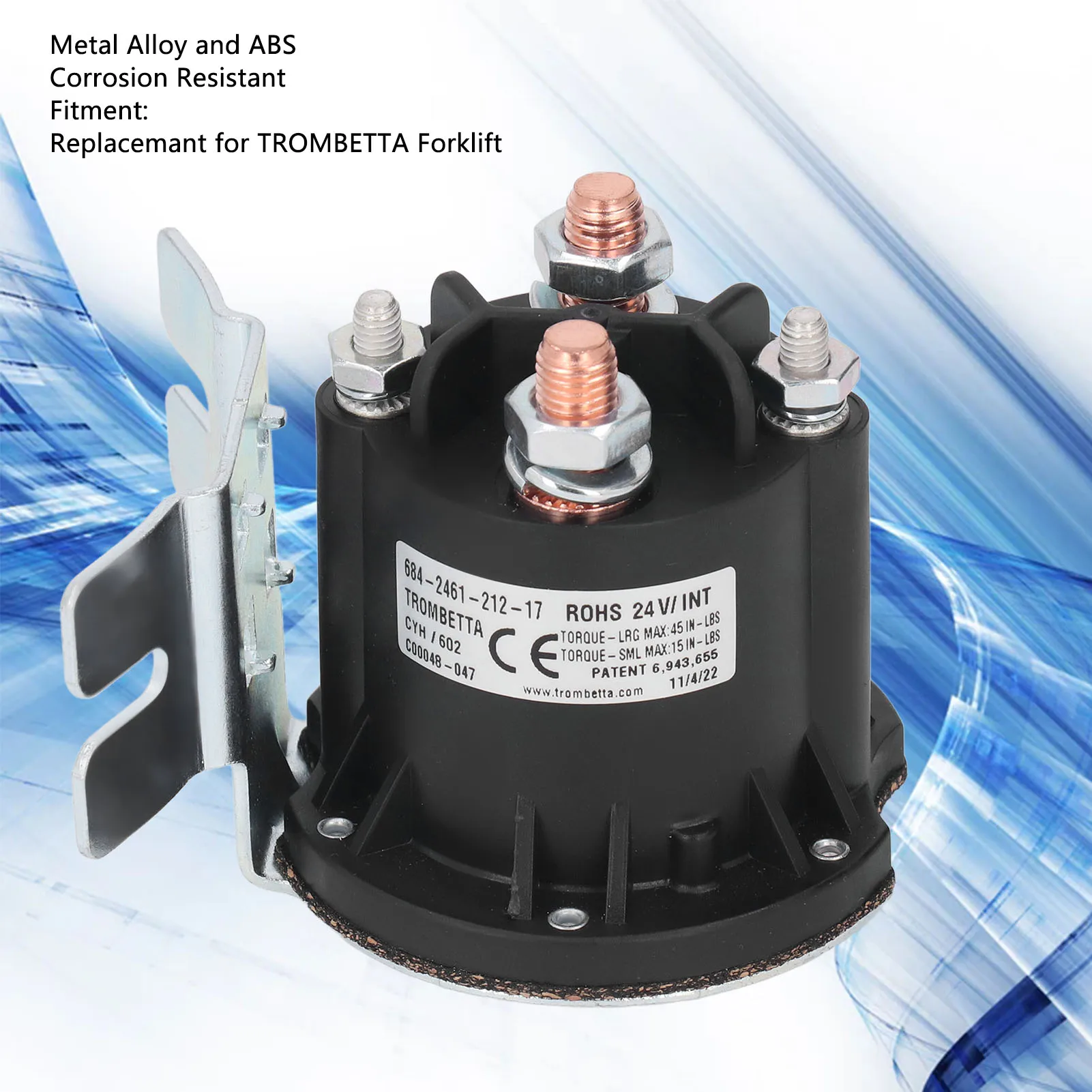 

Oil Pump Contactor High Sensitive Stable 684 2461 212 17 Replacemant for TROMBETTA Forklift DC24V 150A 684 2461 212 17