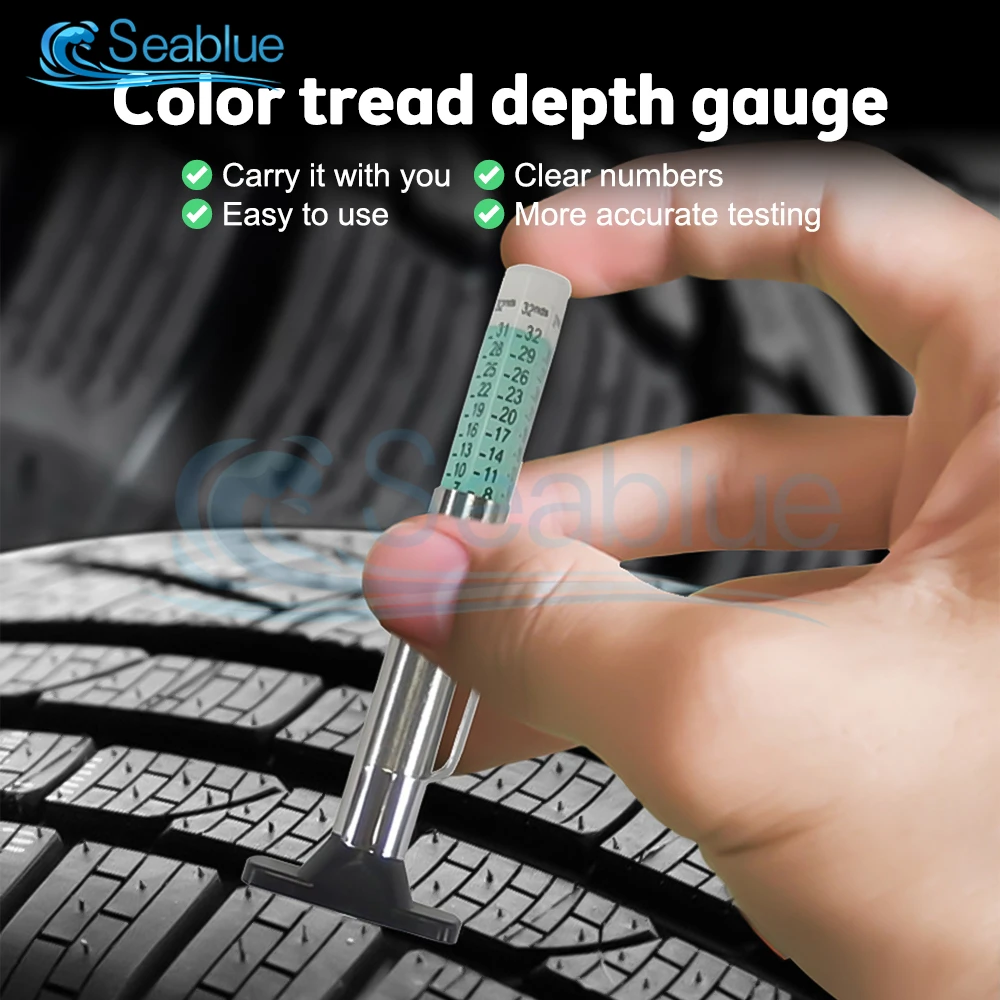 5Pc 25mm Car Tyre Tire Tread Depth Gauge Meter Auto Tire Wear Detection Measuring Tool Caliper Thickness Gauge Monitoring System