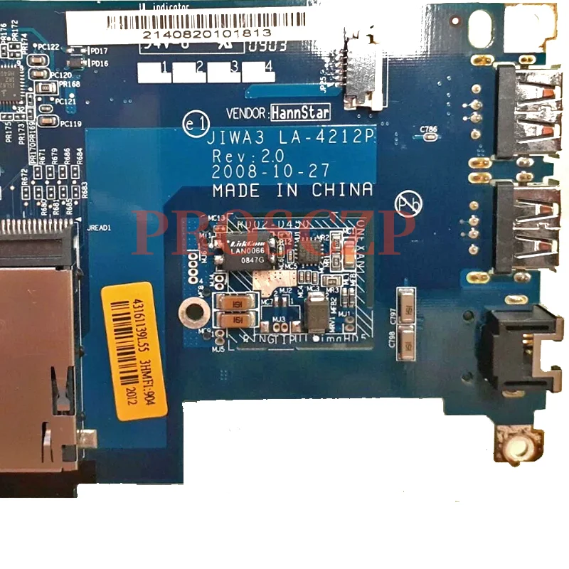 

LA-4212P JIWA3 Mainboard For LENOVO ThinkPad G530 Laptop Motherboard GL40 DDR2 GM45 100% Full Tested Working Well