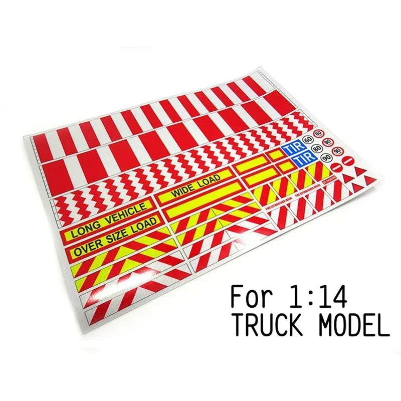Waarschuwingsreflecterende stickers versieren voor 1/14 Tamiya RC Truck voor Scania voor man Diy-onderdelen
