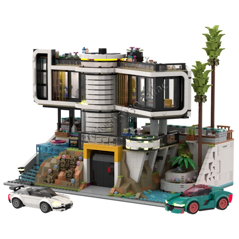 3700 PCS MOC-42639 Herrenhaus Bau Modulare Bausteine Set Villa Haus Street View Kreative Kinder Geburtstagsgeschenk