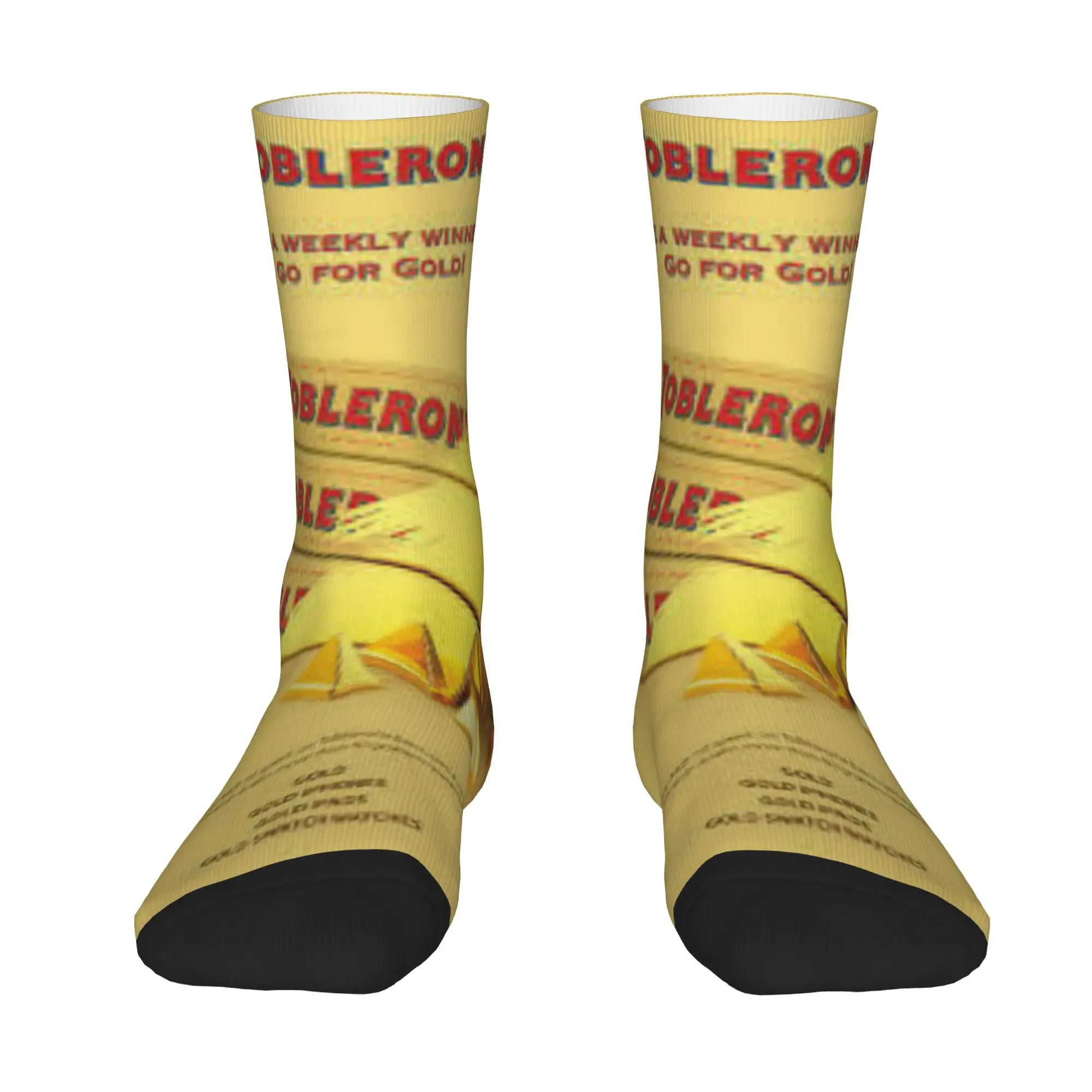 1 Pair Funny Sock Toblerone Triangle Rock Seamless Pattern Printed Men Crew Socks Casual Men's Socks