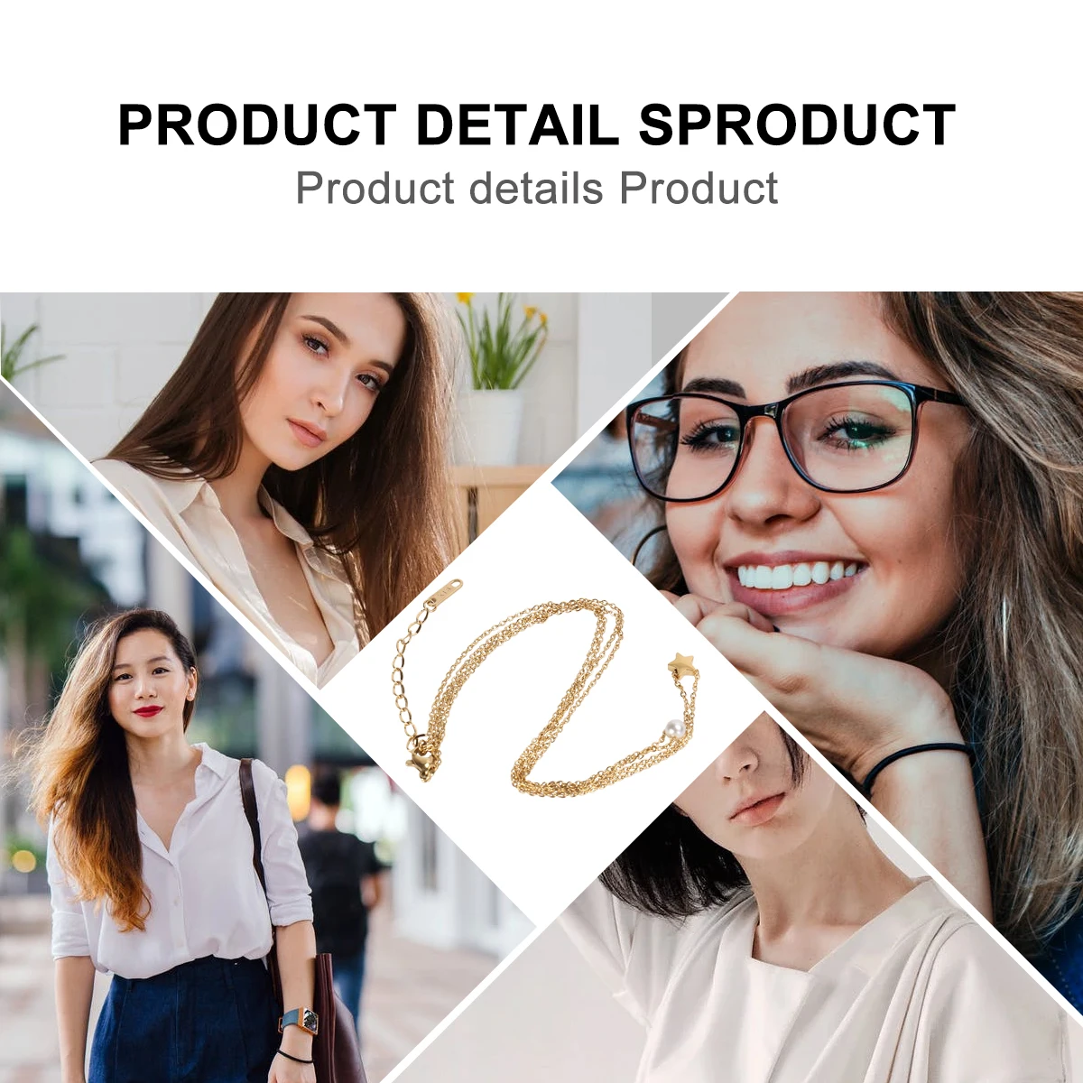 

Golden Chic Five-Pointed Star Necklace Short Clavicle Chain Fashion Jewelry Creative Accessories for Woman Girl Mother Lover