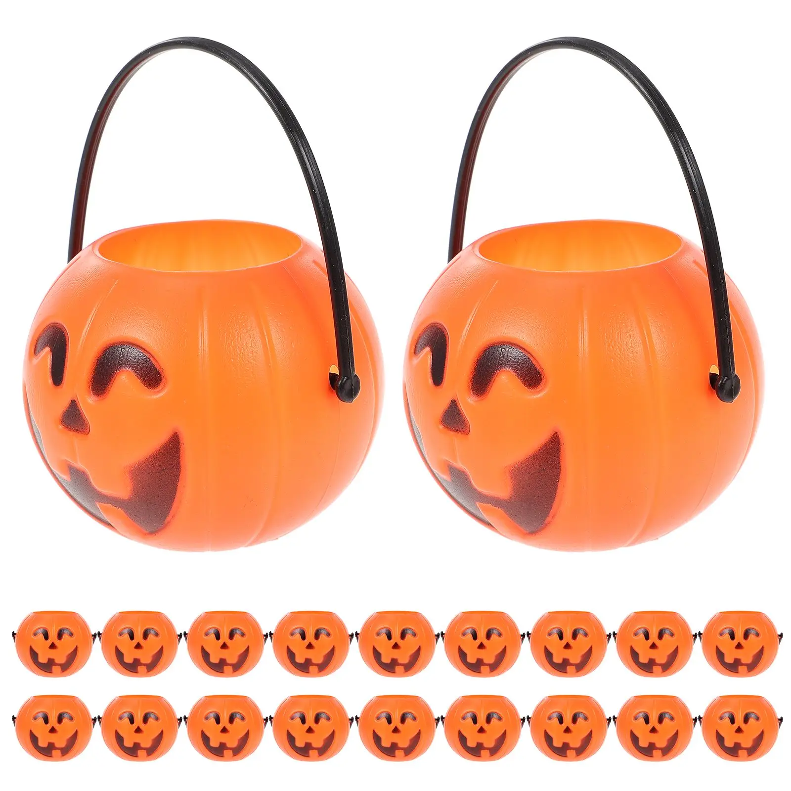 

20 Pcs Pumpkin Bucket Halloween Masquerade Decoration Sweet Candy box Holder Bucket Halloween Nightclub Bar Scene Decoration