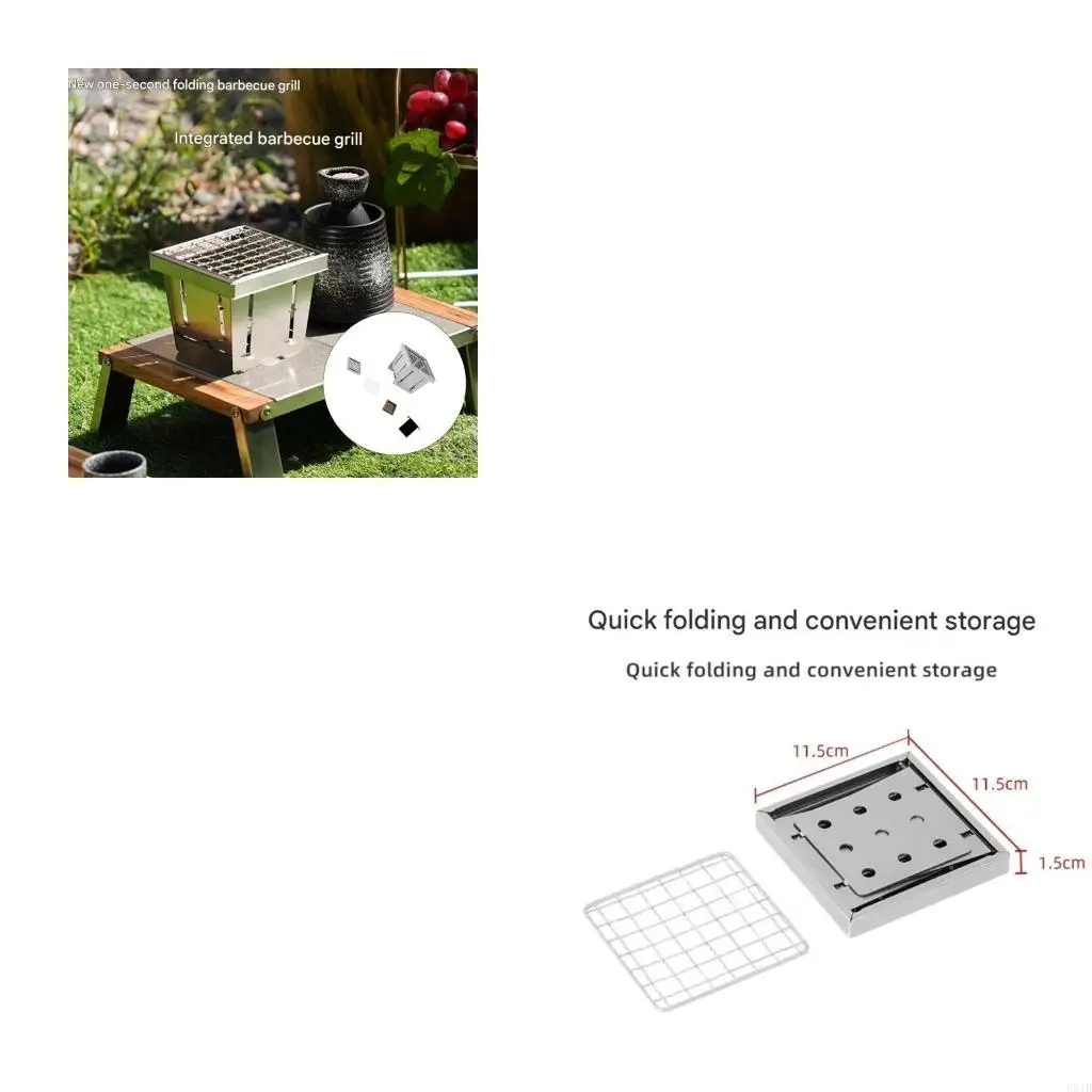 

Small Stainless Steel BBQ Grills Folding Small for Outdoor Cooking Travel