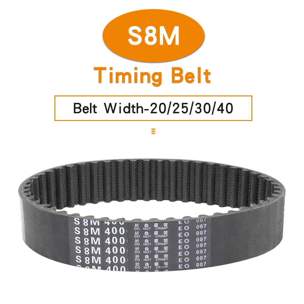 

Rubber Belt S8M-352/376/384/392/400/424/432/440/464/480/496 Synchronous Belts Width 20/25/30/40 mm For 8M Timing Pulley