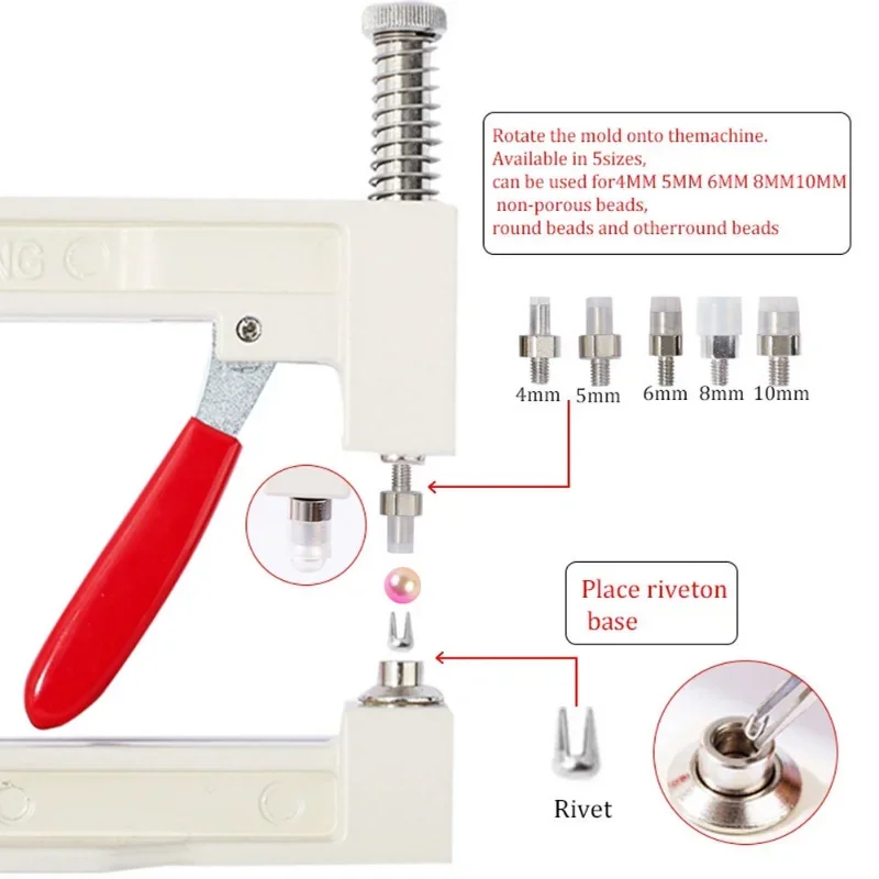 Hand-pressed Clothing Tools Rivets Headwear Bag Beading Machine Jewelry Diy Accessories Beading Machine Pearl Inlay Machine