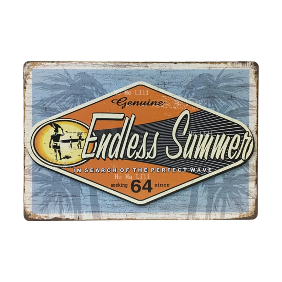 Endless Summer Seaside Beach Vintage Metal Tin Sign Wall Art Decor Coffee Decoration Plaque Iron Plate Painting