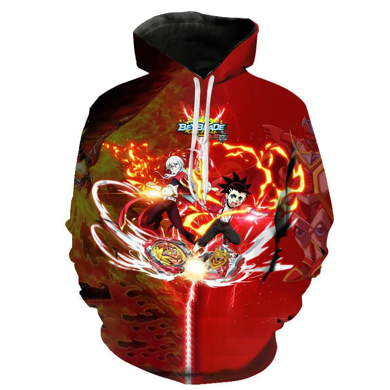 New Anime Beyblade Burst 3D Printed Hoodies Men Women Fashion Oversized Sweatshirts Hoodie Kids Pullovers Tracksuit Man Clothing