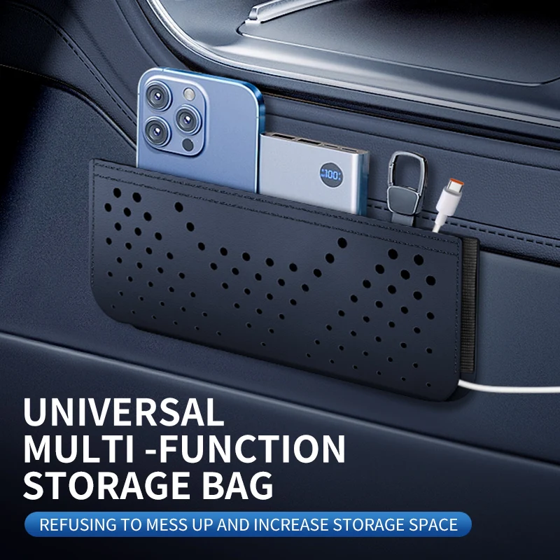 Paste Type Car General storage Box put cell phone bag Multi-Functional Car seat back Net Storage Bag Car storage accessories