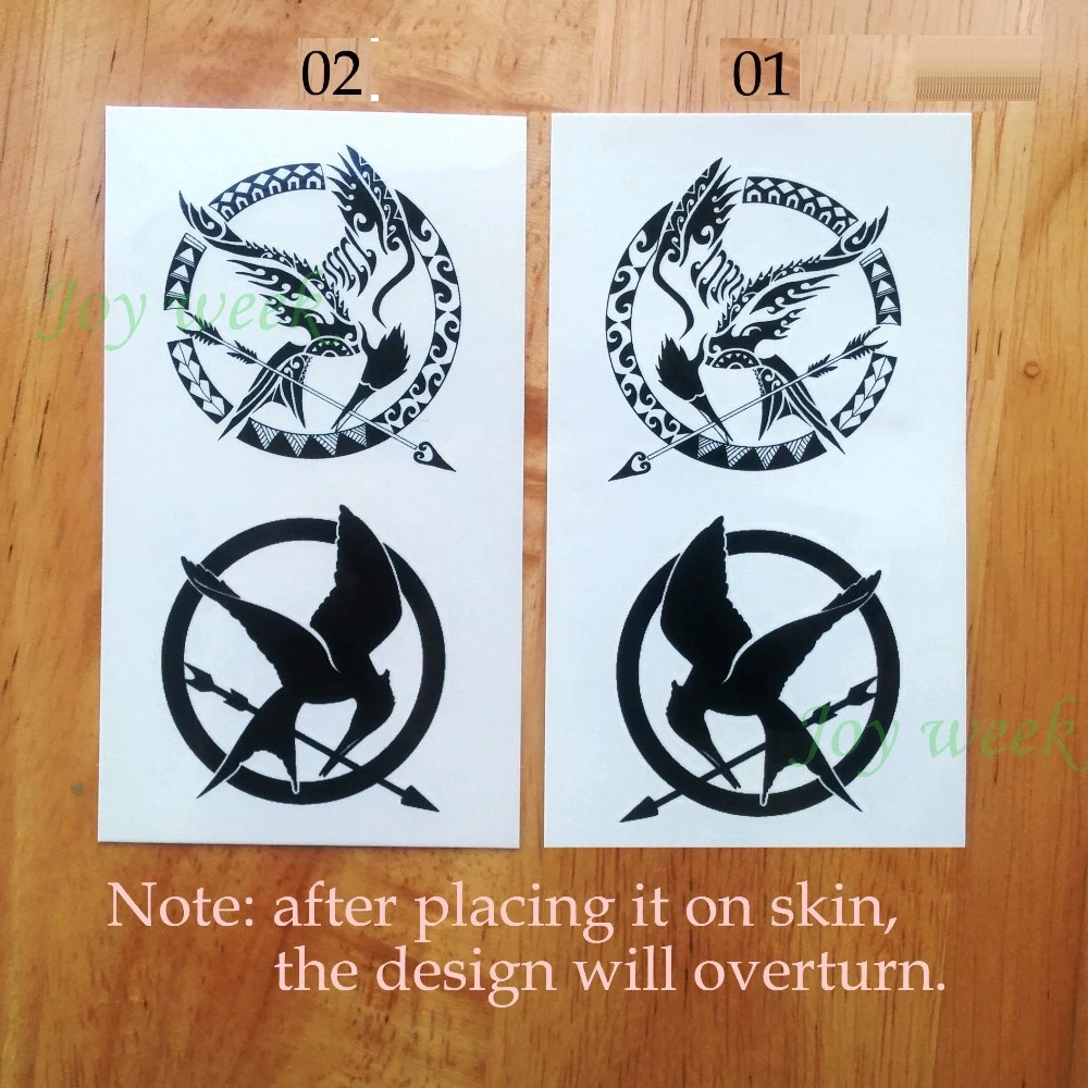 Waterproof Temporary Tattoo sticker the hunger games tattoo fly bird tatto stickers flash tatoo fake tattoos for men women girl image 2