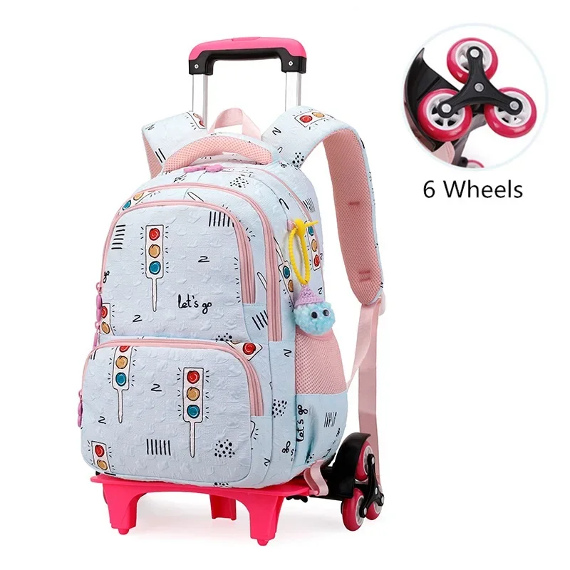 Children School Rolling Backpack School Wheeled Backpack for Girls Rolling Backpack Bags for Kids School Trolley Bag Mochila