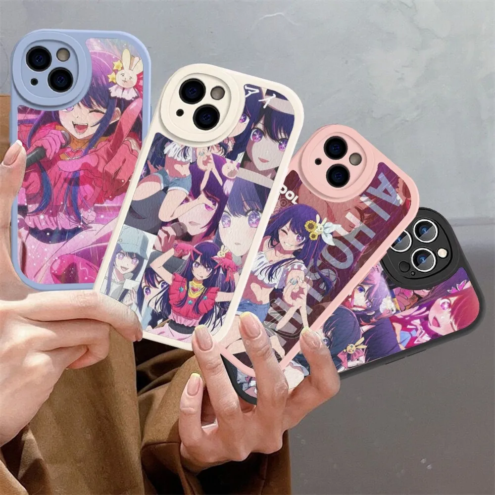 Anime Oshi no Ko Phone Case Hard Leather For iPhone 14 13 12 Mini 11 14 Pro Max Xs X Xr 7 8 Plus Fundas