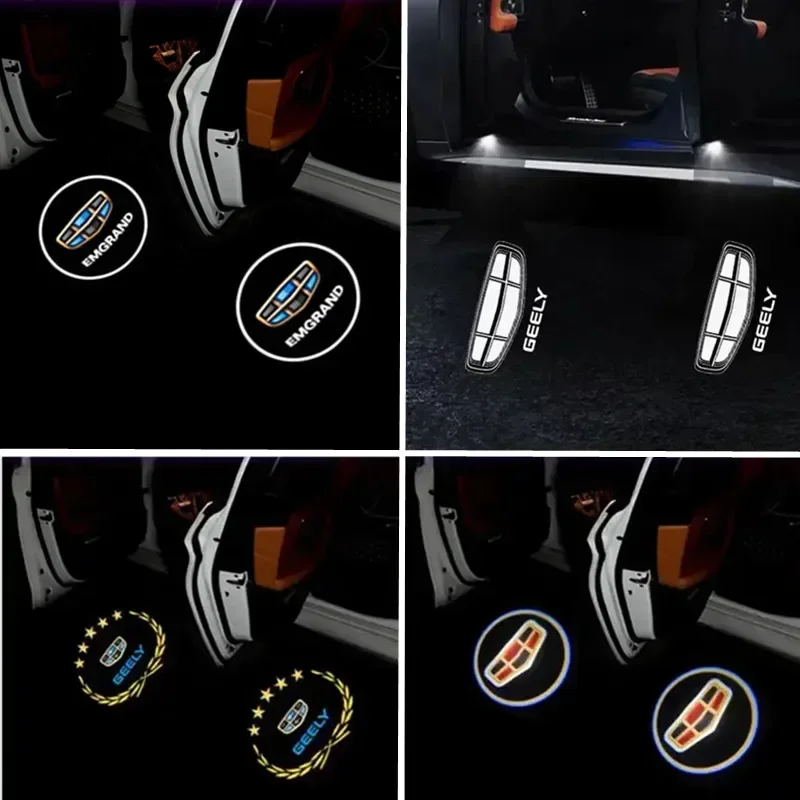 2PCS For GEELY Atlas OEM LED Car Welcome Light Door Logo Courtesy Lamp Projector Light for Geely Emgrand Atlas Boyue GL GS NL3