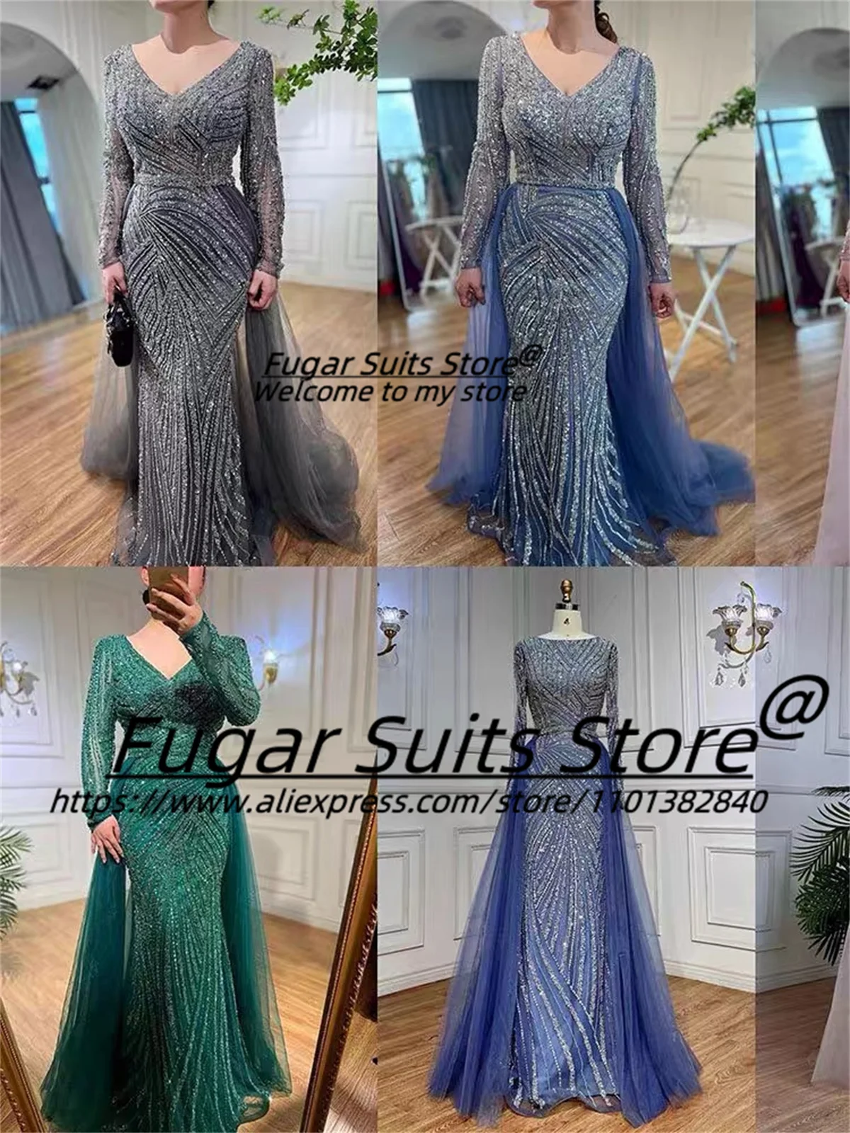 Custome Made Heigh-end Shiny Sequin Luxuly Prom Dressess Charming Elegant V Neck Birthday Party Elening Dress vestidos de fiesta