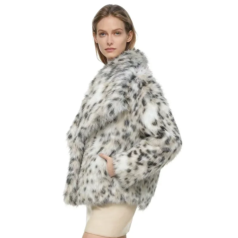 Leopard Print Faux Fur Coat Women's Zip Up Winter Daily Commute Campus Trendy Warm Soft New Hot Basics Coats