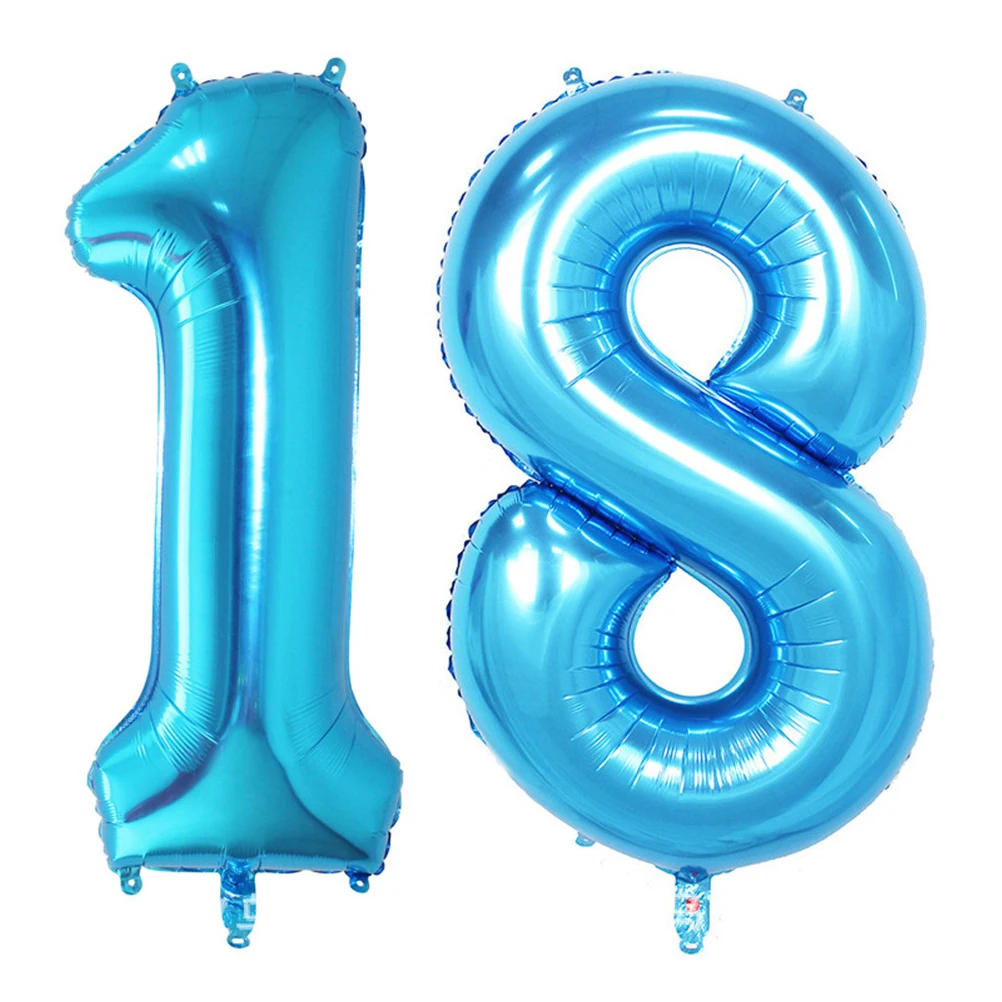 

40 Inch Balloons Number Aluminum Foil Imitation Beauty Decorative Photo Props Blue Party
