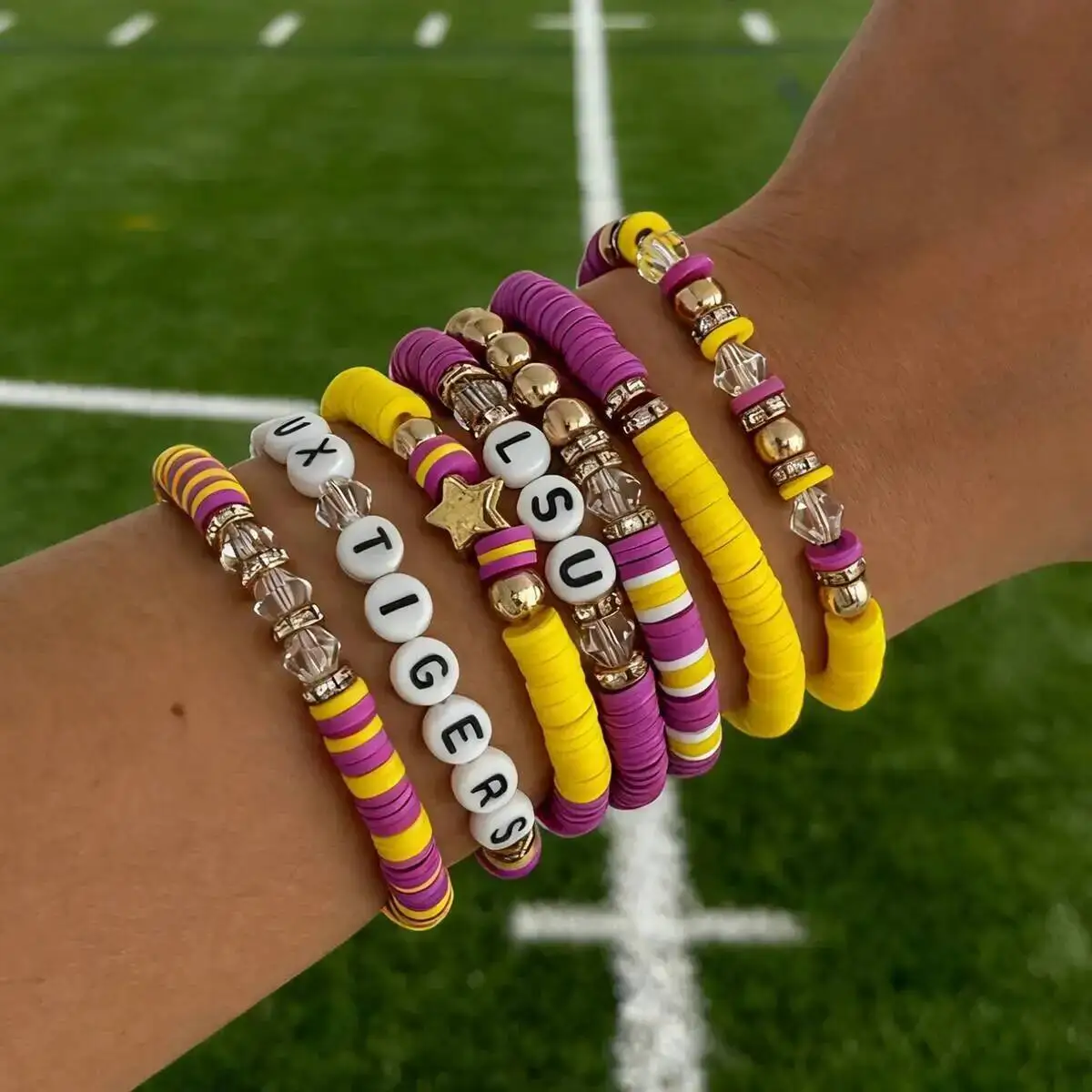 

SHIXIN 7Pcs/Set Trendy Crystal Acrylic Beaded Bracelets for Women Retro Stacked Elastic Bracelet Hand Accessories Jewelry Gift