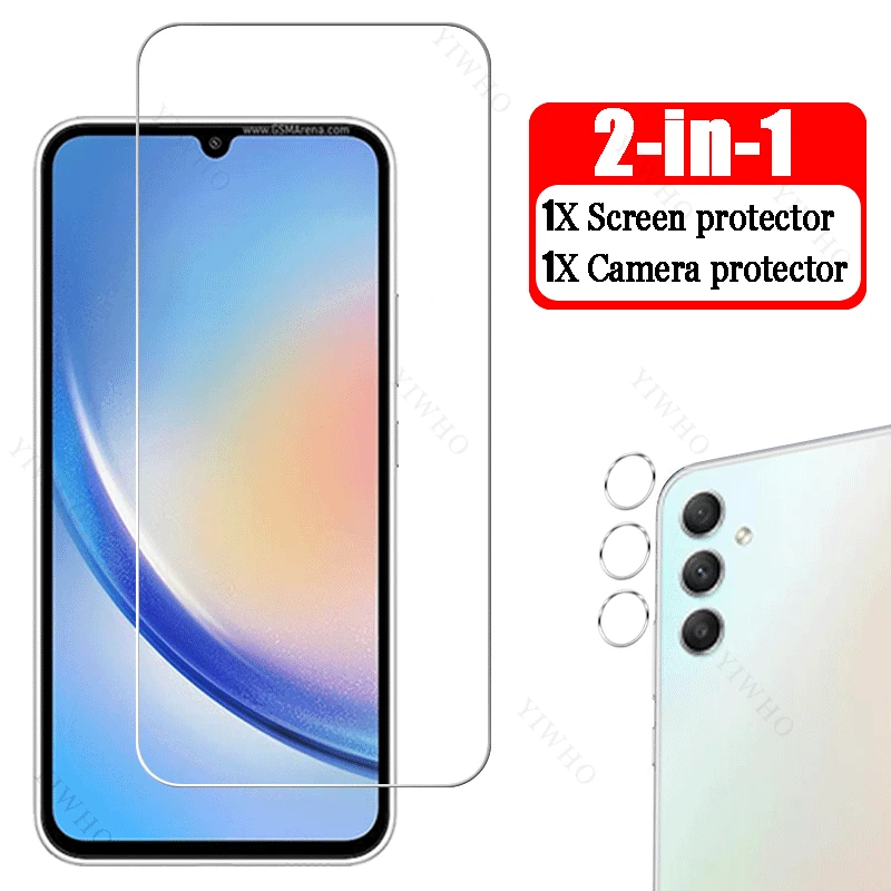 4in1 Camera Lens for Samsung Galaxy A34 SM-A346E Protective Transparent Screen Protectors Film 6.6 Inch Safety for Sumsung A 34