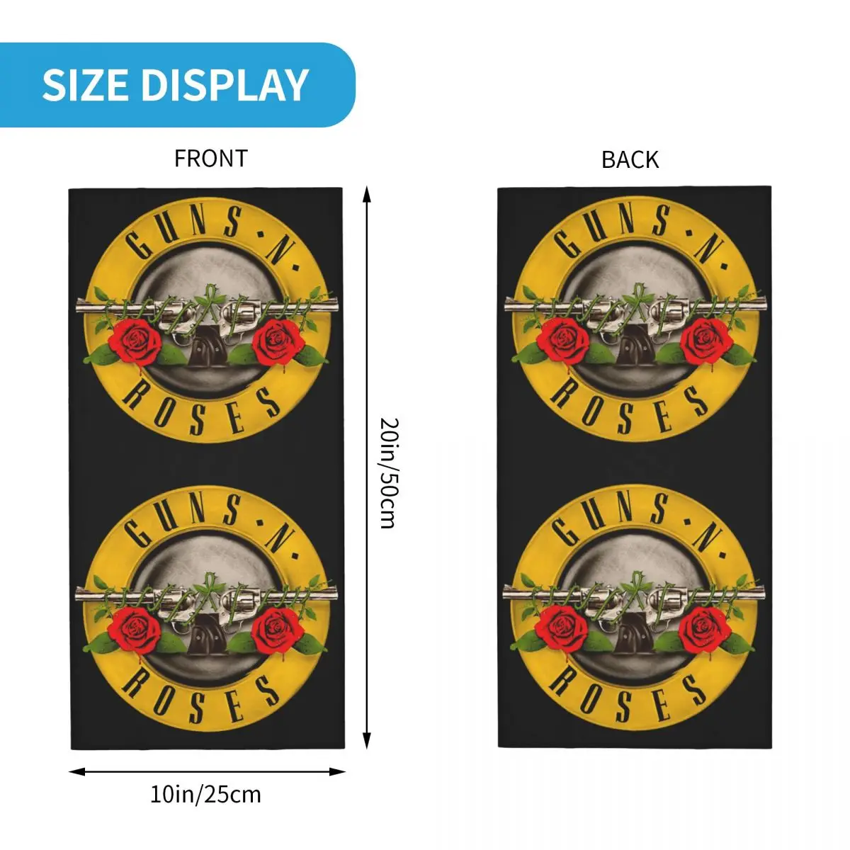 Unisex Guns N Roses Bullet Logo Bandana cubierta para el cuello bufanda estampada para la cara gorros cálidos deportes al aire libre Unisex adulto transpirable