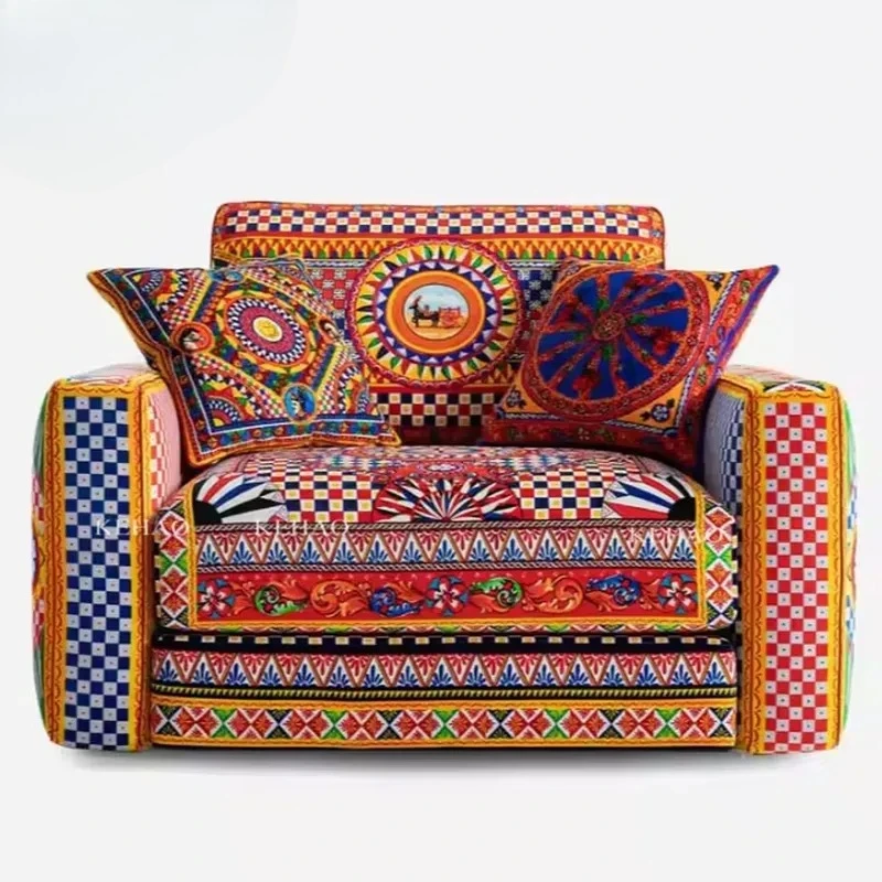 Red 4 Seater Multi Fabric Arabic Sofa Set Furniture Middle East Style Floor Majlis Arabic Sofa