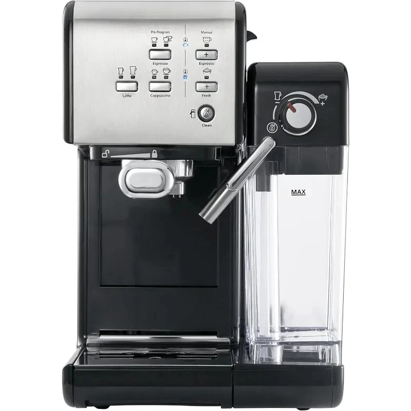 Programmable Espresso & Cappuccino Machine with Automatic Milk Frother 19-Bar Pump, Stainless Steel