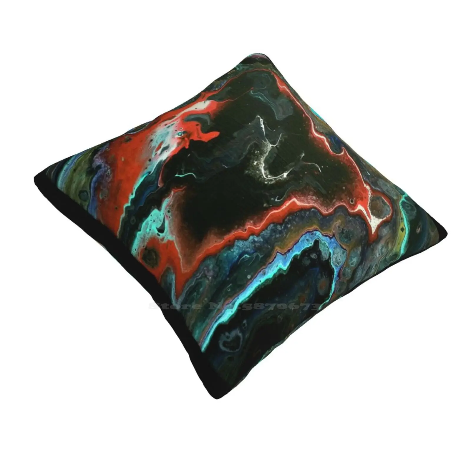 Conceptual Study #2 Funny Cute Decor Square Pillowcase Acrylic Pour Unique Modern Space Galaxy Abstract