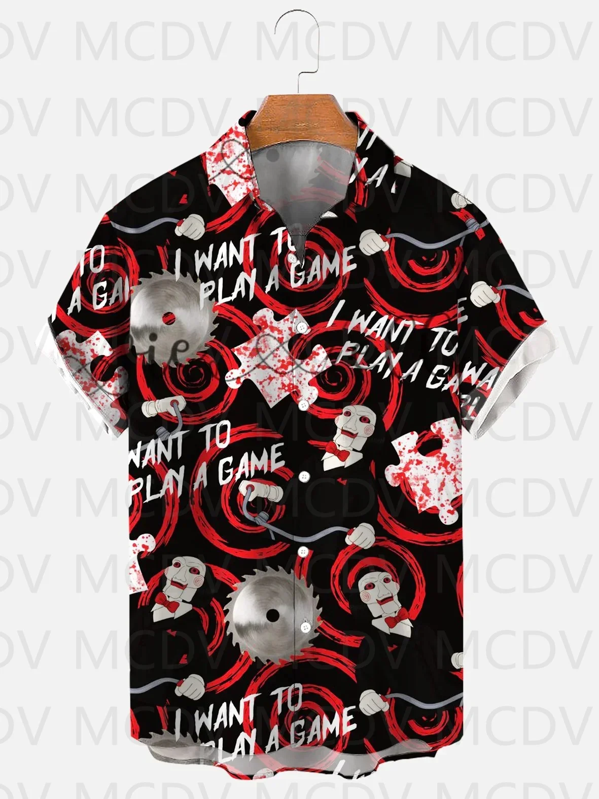 قميص مطبوع عليه جمجمة زنبق كلاسيكي للرجال والنساء ، جيب بزر البولينج ، مقاس كبير ، Royaura #5